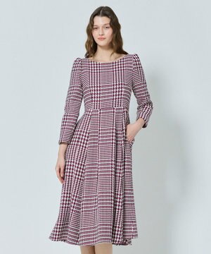  FROSTED CHECK TWEED ドレス