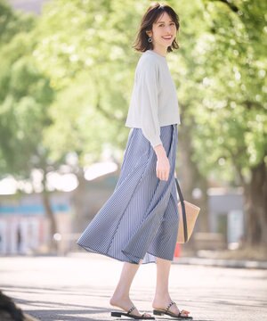  【2SET】シャツワンピ × ニット セット