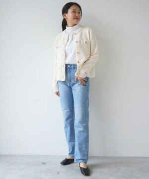 【洗える/ストレッチ】modern straight レギュラーストレートデニムパンツ USED WASH