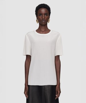  【FOUNDATIONS】クレープ ド ソワ　シルクTシャツ NEW RUBIN