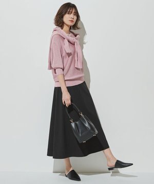 【洗える・ストレッチ素材】リネンヴィスコースストレッチ フレアスカート