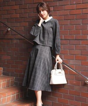  【WEB・一部店舗限定】カットジャカード襟付き2WAY セットアップ