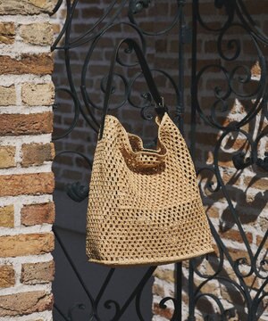  《かごバッグ》インドラフィアワンショルダーバッグ(TI-369)