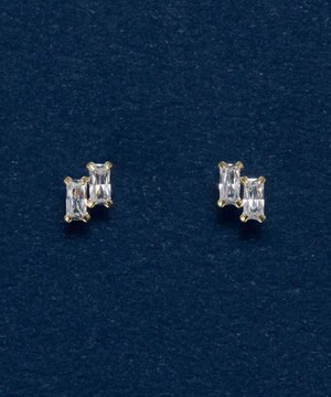  【K10】ツインバケットピアス　ゴールド