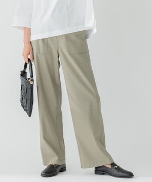  【洗える】スラブツイルストレッチ ベイカー パンツ