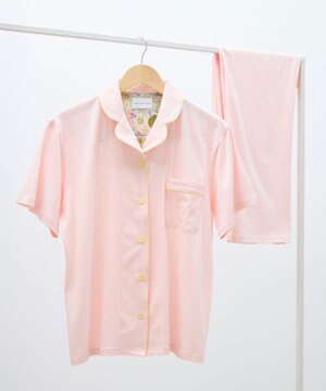 【綿100%】スビン天竺 半袖開襟パジャマ MADE WITH LIBERTY FABRIC