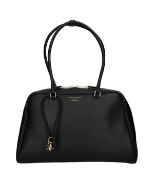  【CHRISTIAN VILLA】チャーム付きシュリンクレザーハンドバッグ