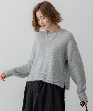  【Oggi2月号掲載/洗える】スパングル クルーネック ニット