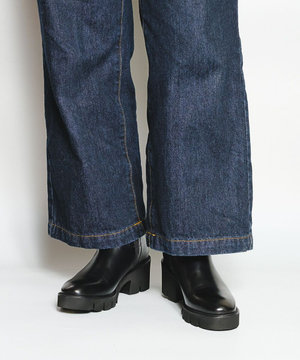 【イタリア製/本革】【LucaGrossi/ルカグロッシ】厚底ストレッチヒールブーツ/K839T-UA