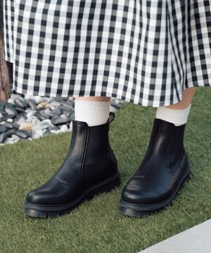  【BUSSOLA】撥水厚底サイドゴアショートブーツ