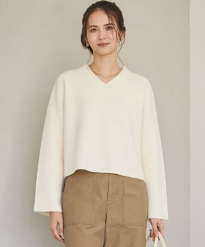  【SLOW/一部店舗限定】ソフトウール Vネック ニット