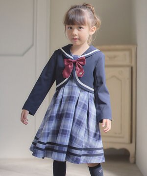  ジャケット付き チェック ワンピース