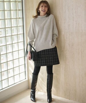  ラメステッチツイード スカート