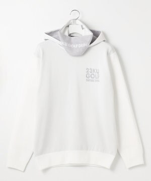  【MEN】【ウォッシャブル】スヌード付き 裏モールパーカー ニット