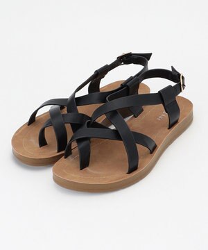  クロスストラップフラットサンダル