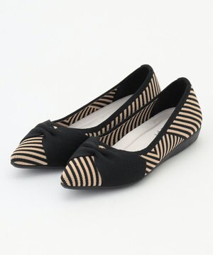  【洗える/撥水】リボン ポインテッド パンプス