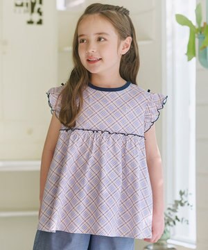  【110-140㎝】 サマーチェックチュニック