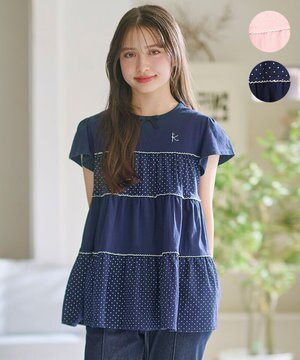  【150-160㎝】 ドットティアードチュニック