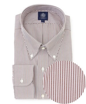  【KING SIZE】【PREMIUM PLEATS / 形態安定】ロンドンストライプ ドレスシャツ / B.D.