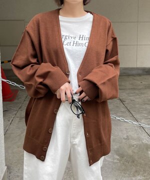  ドロップショルダーカーディガン