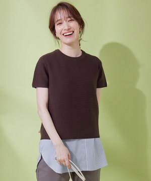  クロップド丈ガーターニット