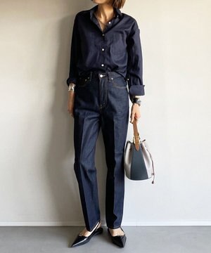  ＜坪田あさみさんコラボ＞RIGID HIGHRISE ハイライズストレート デニムパンツ