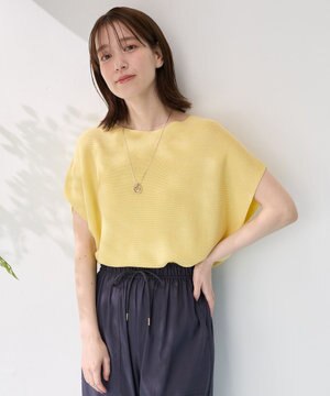 【新色追加/14色展開】アクリルガーターフレンチスリーブニット