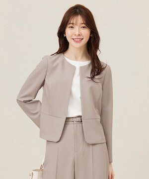  【UVカット・接触冷感・吸水速乾】スマートビューティストレッチ ペプラムショート ジャケット