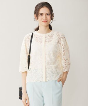  【洗える】フルールコードレース ブラウス