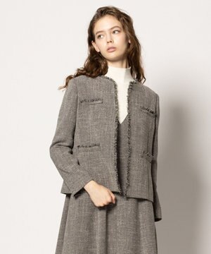 【消臭・洗える】SPARKLY THINGS ツイードジャケット