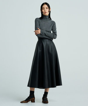 【手洗い可】ウォッシャブルエコレザー スカート(uncrave WHITE)