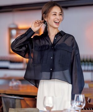  シアークロップドシャツ