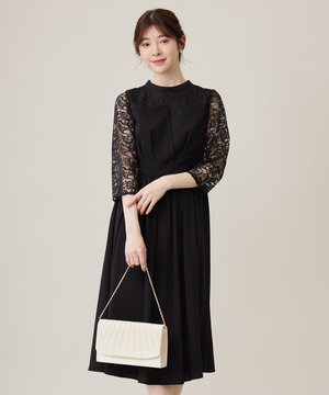  【洗える】ビスチェディテール ドレス