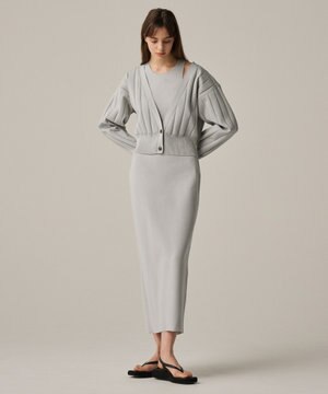 【手洗い可】ドライタッチ ニット アメスリ バックオープン ワンピース（uncrave WHITE）