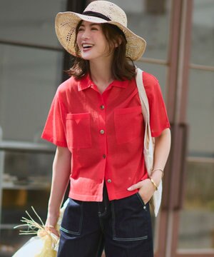  【見上愛さん着用/WEB&一部店舗限定カラーあり】シアー ポロニット