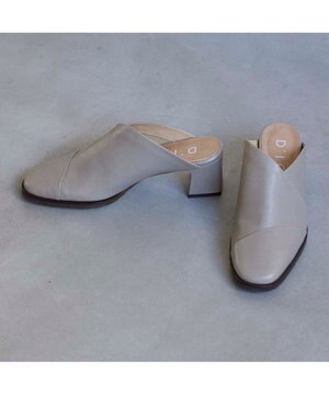  <D'ICI>アシンメトリーチャンキーヒールミュール