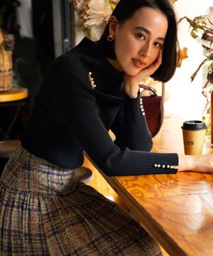 【WEB限定】ELENAオフショル風 ニットプルオーバー