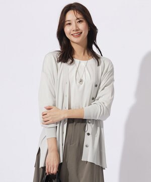  【WEB限定カラーあり・洗える】SILKY RAYON STRETCH カーディガン