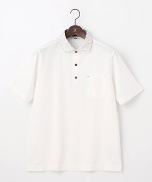  【リネン素材/清涼感/吸水速乾】リネンハニカム 半袖 ポロシャツ