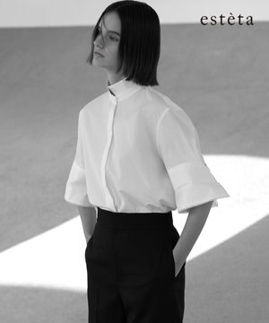  【エステータ】THOMAS MASON ダブルカフス ハーフスリーブシャツ