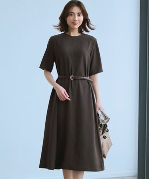  ストレッチジョーゼット フレアワンピース