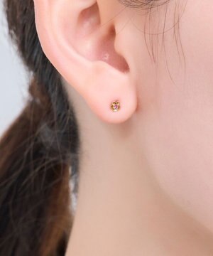  【金属アレルギー対応】プチフラワービジュースタッドピアス　ピンク/ニッケルフリー（片耳）