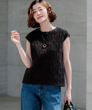  【先行予約】コードエンブロイダリージャージー フレンチスリーブ カットソー