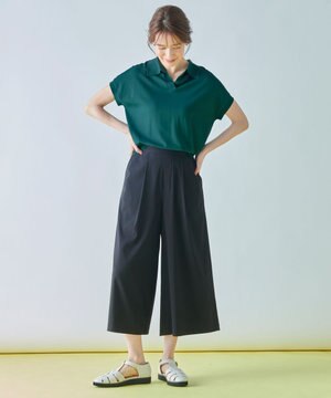  【ウエストゴム】清涼リラックスクロップドパンツ