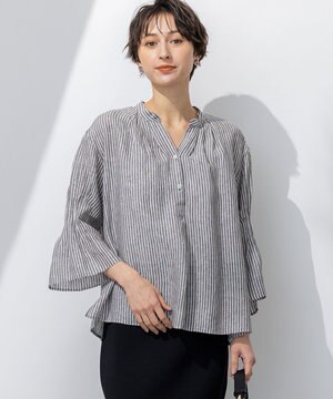  【洗える】LIBECO タックスリーブ シャツ