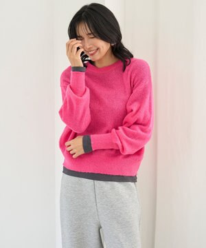  シアーアルパカ ボリュームスリーブ ニット