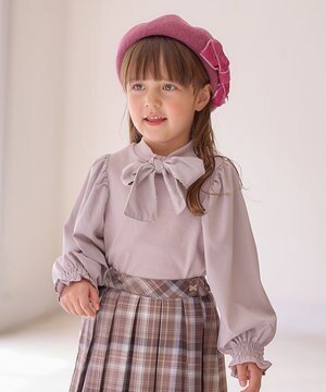  リボン ボウタイ付き カットソー