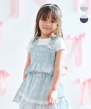  フラワー×リボン ビスチェ付きTシャツ