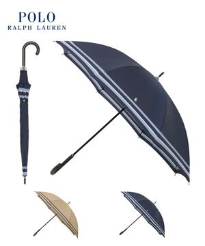  【日本製/ジャンプ傘】POLO RALPH LAUREN（ポロ ラルフローレン） 長傘 ボーダー