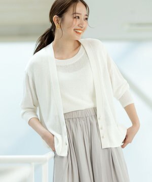 【洗える】ライトシアーニット カーディガン